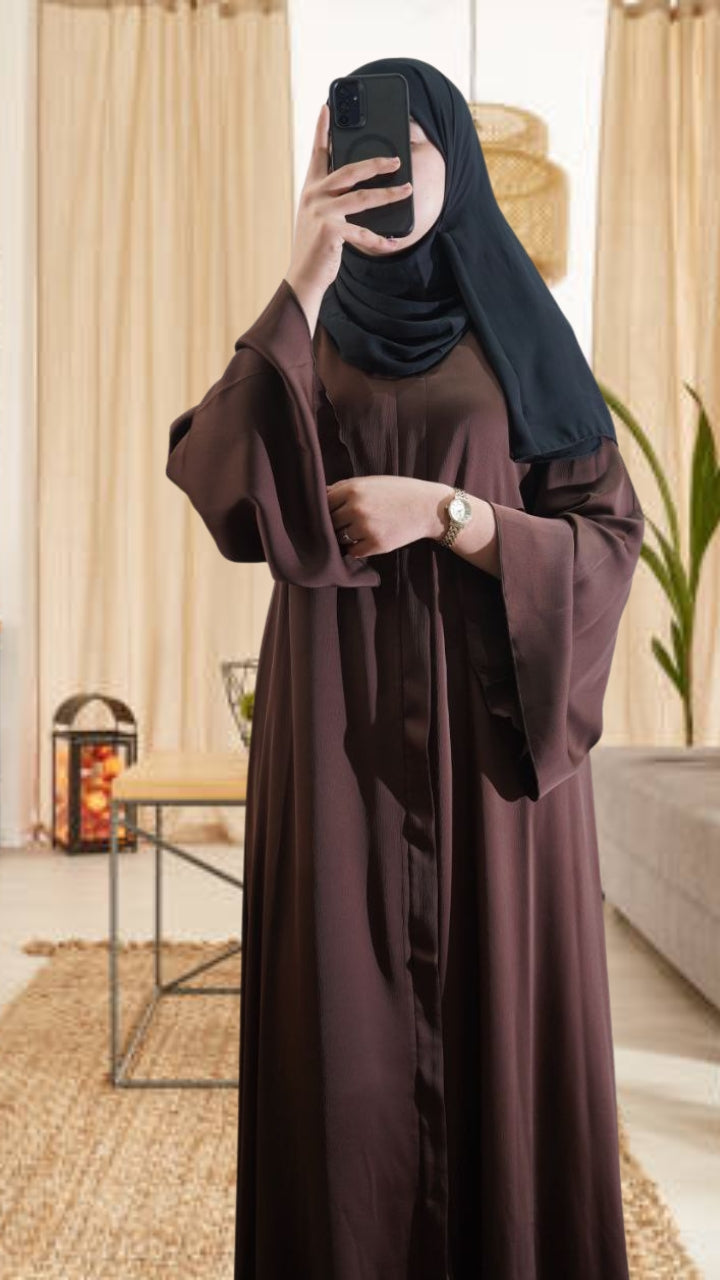 Abaya Simple marron