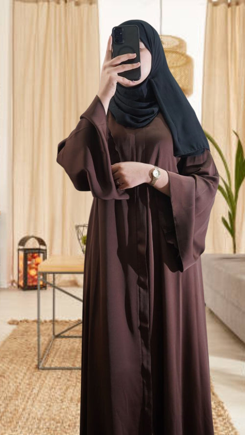 Abaya Simple marron